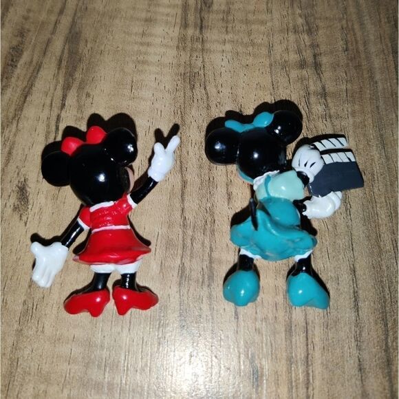 DISNEY Applause MINNIE MOUSE PVC Set Of 2 Figurines Vintage. They contain scuffs - Picture 4 of 7